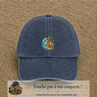 Casquette Bleu marine délavé motif Glace tropicale logo 5 cm