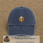 Casquette Bleu marine délavé motif Chope de bière logo 5 cm