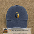 Image principale casquette Bleu marine délavé avec motif Cadenas doré 7 cm