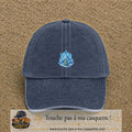 Casquette Bleu marine délavé avec motif Montagne enneigée et sapin en 5 cm – vue principale