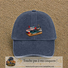 Casquette Bleu marine délavé motif Avion de modélisme logo 7 cm