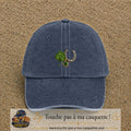 Image principale casquette Bleu marine délavé avec motif Trèfle et fer à cheval 5 cm