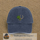 Image principale casquette Bleu marine délavé avec motif Trèfle et fer à cheval 5 cm