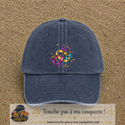 Casquette Bleu marine délavé motif Alliances festives logo 7 cm
