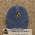 Image principale casquette Bleu marine délavé avec motif Main créative 7 cm