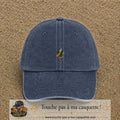 Image principale casquette Bleu marine délavé avec motif Feuillage tropical doré 3 cm