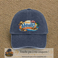 Casquette Bleu marine délavé avec motif Bonne retraite au bord de la mer en 7 cm – vue principale
