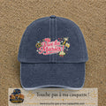 Casquette Bleu marine délavé avec motif Vive les Mariés en 7 cm – vue principale