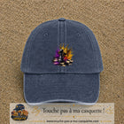 Image principale casquette Bleu marine délavé avec motif Échecs couronnés 7 cm