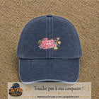 Casquette Bleu marine délavé avec motif Vive les Mariés en 5 cm – vue principale