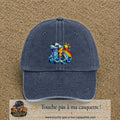 Image principale casquette Bleu marine délavé avec motif Orage arc-en-ciel 7 cm