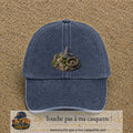 Image principale casquette Bleu marine délavé avec motif Montagne et boussole 7 cm