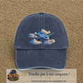 Image principale casquette Bleu marine délavé avec motif Avion dans les nuages 7 cm