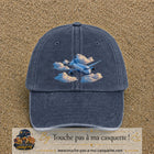 Image principale casquette Bleu marine délavé avec motif Avion dans les nuages 7 cm