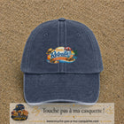 Casquette Bleu marine délavé avec motif Bonne retraite au bord de la mer en 5 cm – vue principale