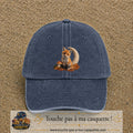 Image principale casquette Bleu marine délavé avec motif Renard de lune 7 cm
