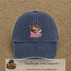Casquette Bleu marine délavé avec motif Vive les Fiancés en 7 cm – vue principale
