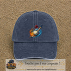 Image principale casquette Bleu marine délavé avec motif Fléchettes et billard 7 cm