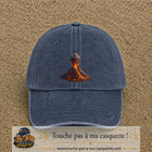 Image principale casquette Bleu marine délavé avec motif Volcan en éruption 7 cm