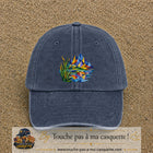 Image principale casquette Bleu marine délavé avec motif Lac de montagne 7 cm