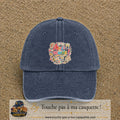 Casquette Bleu marine délavé avec motif Merci les Mariés en 7 cm – vue principale