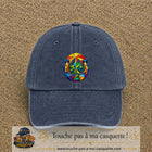 Image principale casquette Bleu marine délavé avec motif Fer à cheval chanceux 7 cm