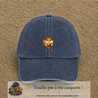 Casquette Bleu marine délavé avec motif Hamster au gland dans un cœur en 5 cm – vue principale