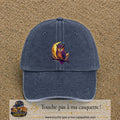 Casquette Bleu marine délavé motif Hibou lune logo 7 cm