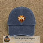 Casquette Bleu marine délavé avec motif Hamster au gland dans un cœur en 7 cm – vue principale
