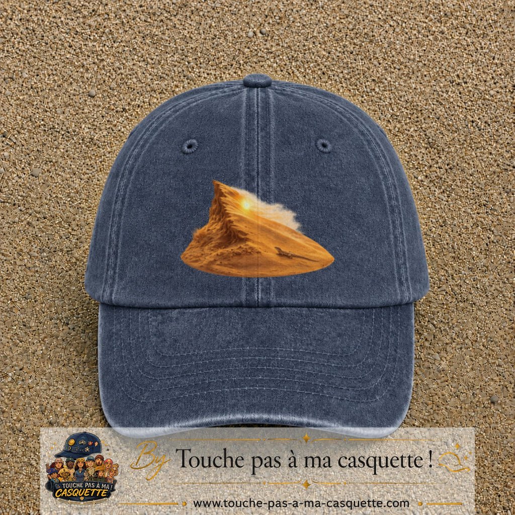 Image principale casquette Bleu marine délavé avec motif Dune du désert 7 cm