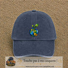 Image principale casquette Bleu marine délavé avec motif Planète nature 7 cm