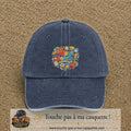 Casquette Bleu marine délavé avec motif Merci coach multisport en 7 cm – vue principale