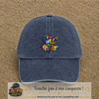 Image principale casquette Bleu marine délavé avec motif Arrosoir de jardin 7 cm