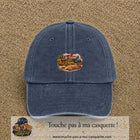Casquette Bleu marine délavé avec motif Je t’aime mon Papa et ses passions en 5 cm – vue principale