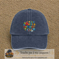 Casquette Bleu marine délavé avec motif Merci collègue en 7 cm – vue principale