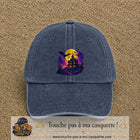 Casquette Bleu marine délavé motif Manoir hanté logo 7 cm