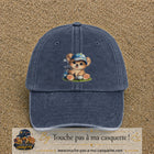 Image principale produit89grosBM - casquette Bleu marine délavé avec visuel Ourson golf 7 cm