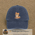 Image principale produit83grosBM - casquette Bleu marine délavé avec visuel Chaton roux 7 cm