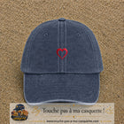 Image principale produit138petitBM - casquette Bleu marine délavé avec visuel Cœur rouge 3 cm