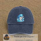 Image principale produit85grosBM - casquette Bleu marine délavé avec visuel Dauphin 7 cm
