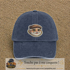 Image principale produit76grosBM - casquette Bleu marine délavé avec visuel Papy casquette lunettes 7 cm
