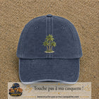 Image principale produit55moyenBM - casquette Bleu marine délavé avec visuel Palmiers 5 cm