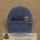 Image principale produit37grosBM - casquette Bleu marine délavé avec visuel Adadass emoji rieur 7 cm