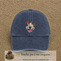 Image principale produit181grosBM - casquette Bleu marine délavé avec visuel Chien souriant 7 cm
