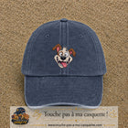 Image principale produit181grosBM - casquette Bleu marine délavé avec visuel Chien souriant 7 cm