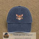 Image principale produit98moyenBM - casquette Bleu marine délavé avec visuel Faon fleuri 5 cm
