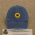 Image principale produit11moyenBM - casquette Bleu marine délavé avec visuel Tournesol 5 cm