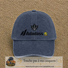 Image principale produit38grosBM - casquette Bleu marine délavé avec visuel Adadass feuille d’érable 7 cm