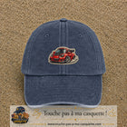 Image principale produit93moyenBM - casquette Bleu marine délavé avec visuel Voiture rouge 5 cm