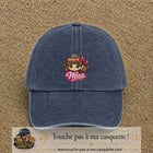 Image principale produit107grosBM - casquette Bleu marine délavé avec visuel Miss fille 7 cm